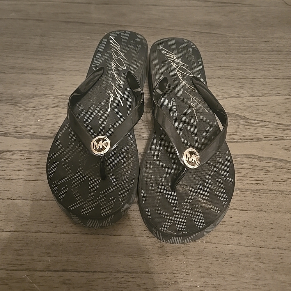 Michael Kors Black Patterned Sandals